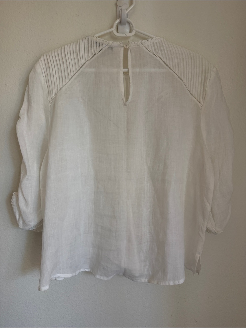 Veronica Beard | Bryce Pleated Top In Off-White - Picture 6 of 8